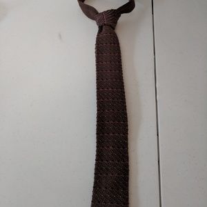 Brown Colorful Pattern Vintage Square Bottom Tie
